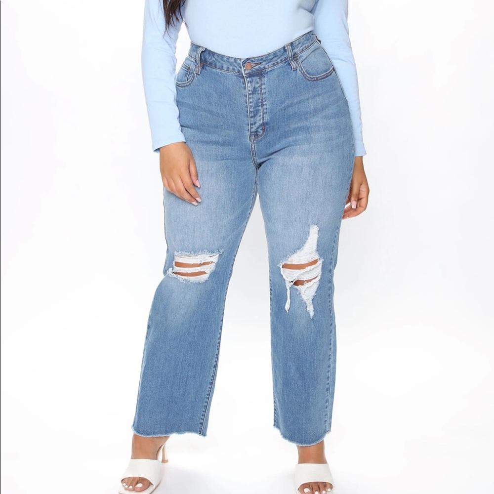 Fashion Nova Distressed Mom Jean